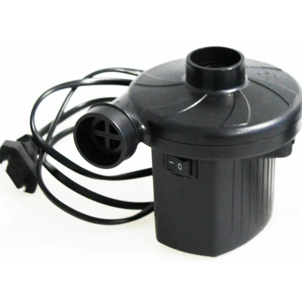 Luftpumpe elektrisch 230 V aus Kunststoff mit drei Adapter