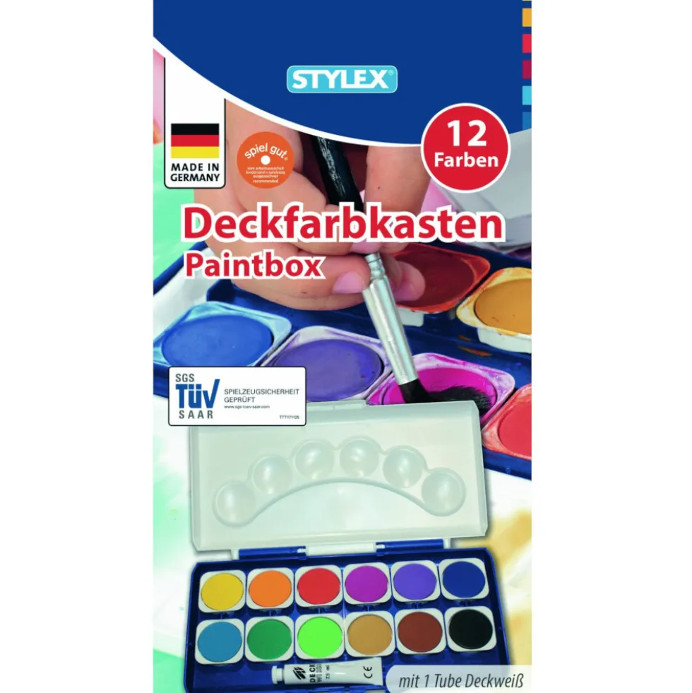 Malkasten mit 12 Farben und 1 Tube
