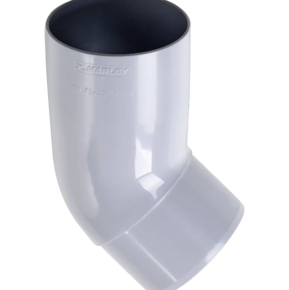 Marley Fallrohrbogen 45° DN 75 Kunststoff grau