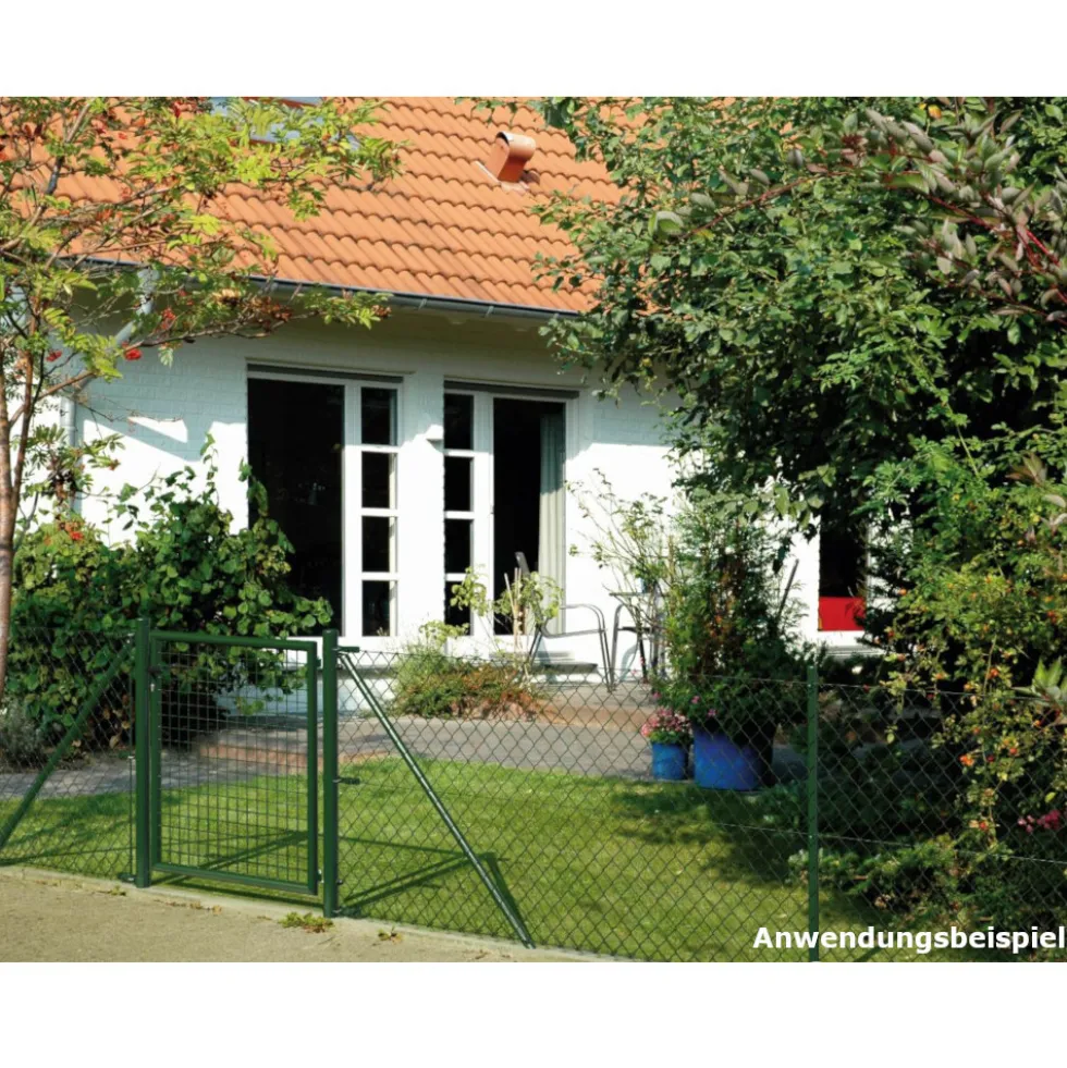 Maschendrahtzaun-Set grün 15 m x 100 cm zum Einbetonieren