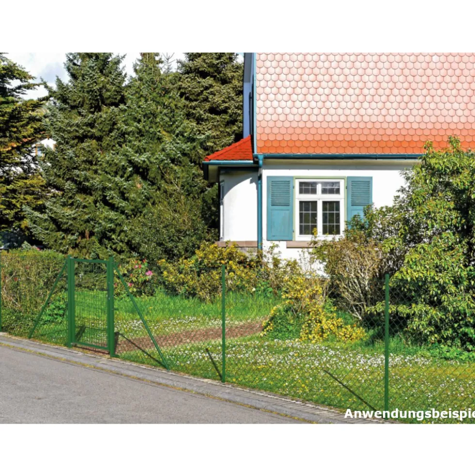 Maschendrahtzaun-Set grün 15 m x 100 cm zum Einbetonieren