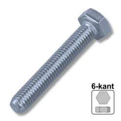 Maschinenschraube 8,0x80 mm M8 DIN933 A2 Edelstahl 6-kant Sechskantschraube