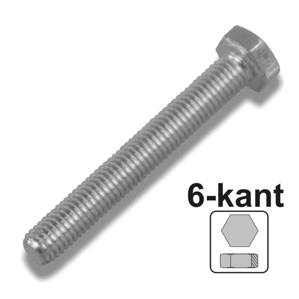 Maschinenschraube 10x120 mm M10 DIN933 galvanisch verzinkt 8.8 Sechskantschraube