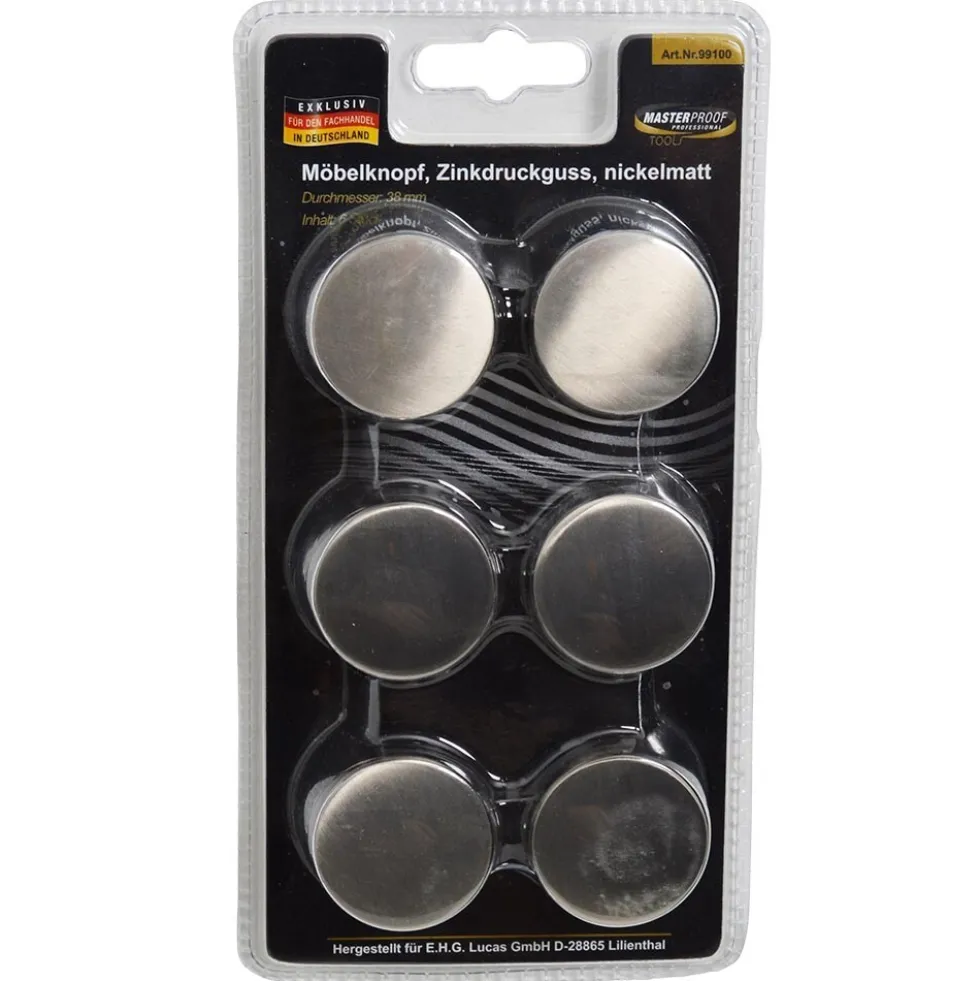 Möbelknopf 38 mm 6-teilig
