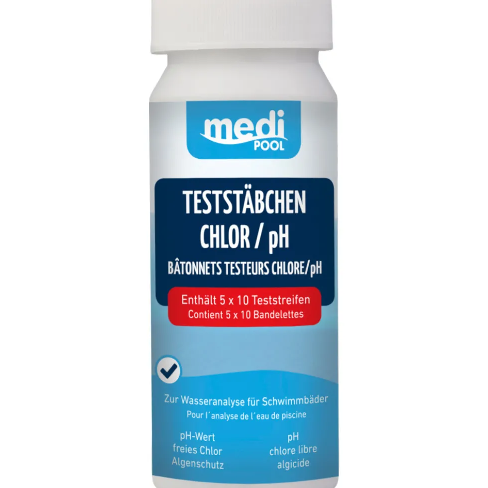 MediPool Test-Stäbchen Chlor/pH und Algenschutz
