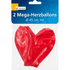 Mega Herzballon 2 Stück in rot
