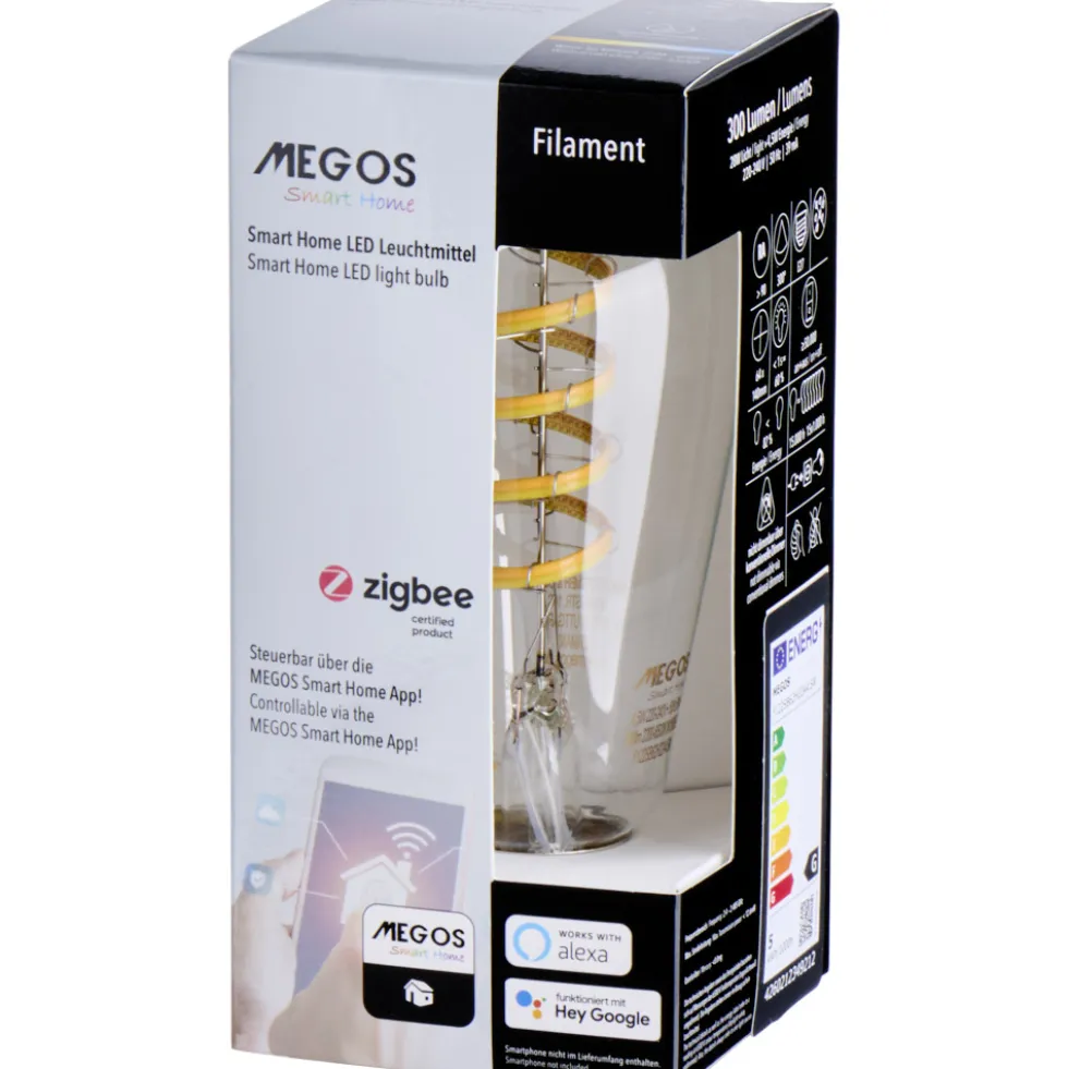 MEGOS LED-Filament-Lampe 4,5 Watt mit E27 Sockel