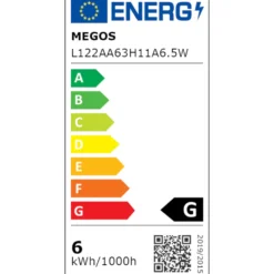 MEGOS LED-Lampe 6,5 Watt in Kerzenform