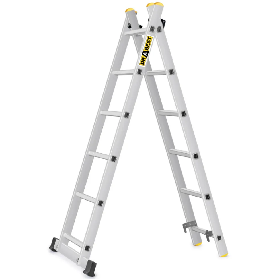 Mehrzweckleiter 3in1 aus Aluminium mit 2x6 Sprossen
