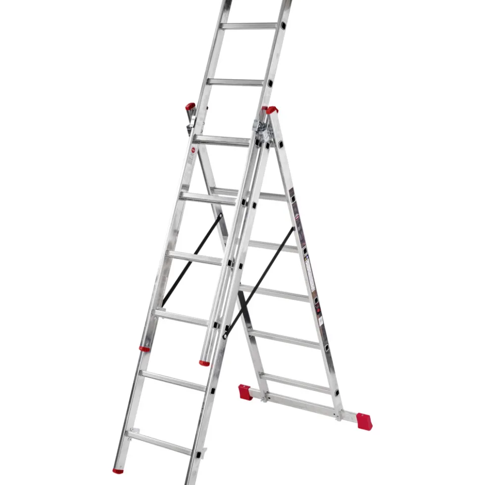 Mehrzweckleiter mit 3x6 Sprossen aus Aluminium
