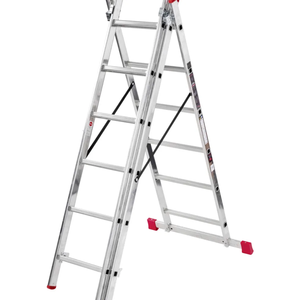 Mehrzweckleiter mit 3x6 Sprossen aus Aluminium