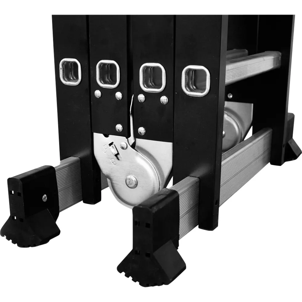 Mehrzweckleiter 4x3 mit Plattform aus Aluminium und Stahl