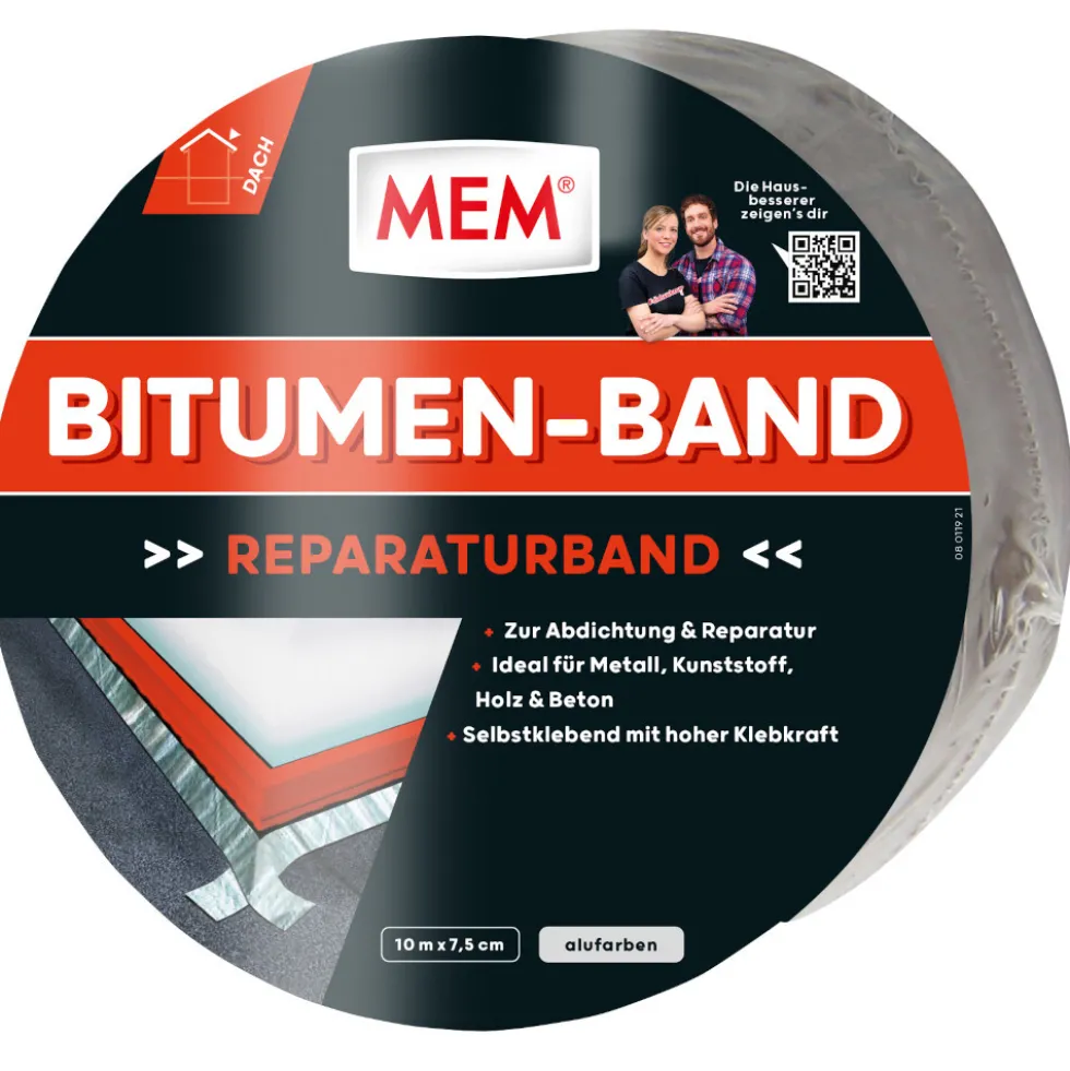 MEM Bitumen-Band Alufarben 7,5cm x 10m