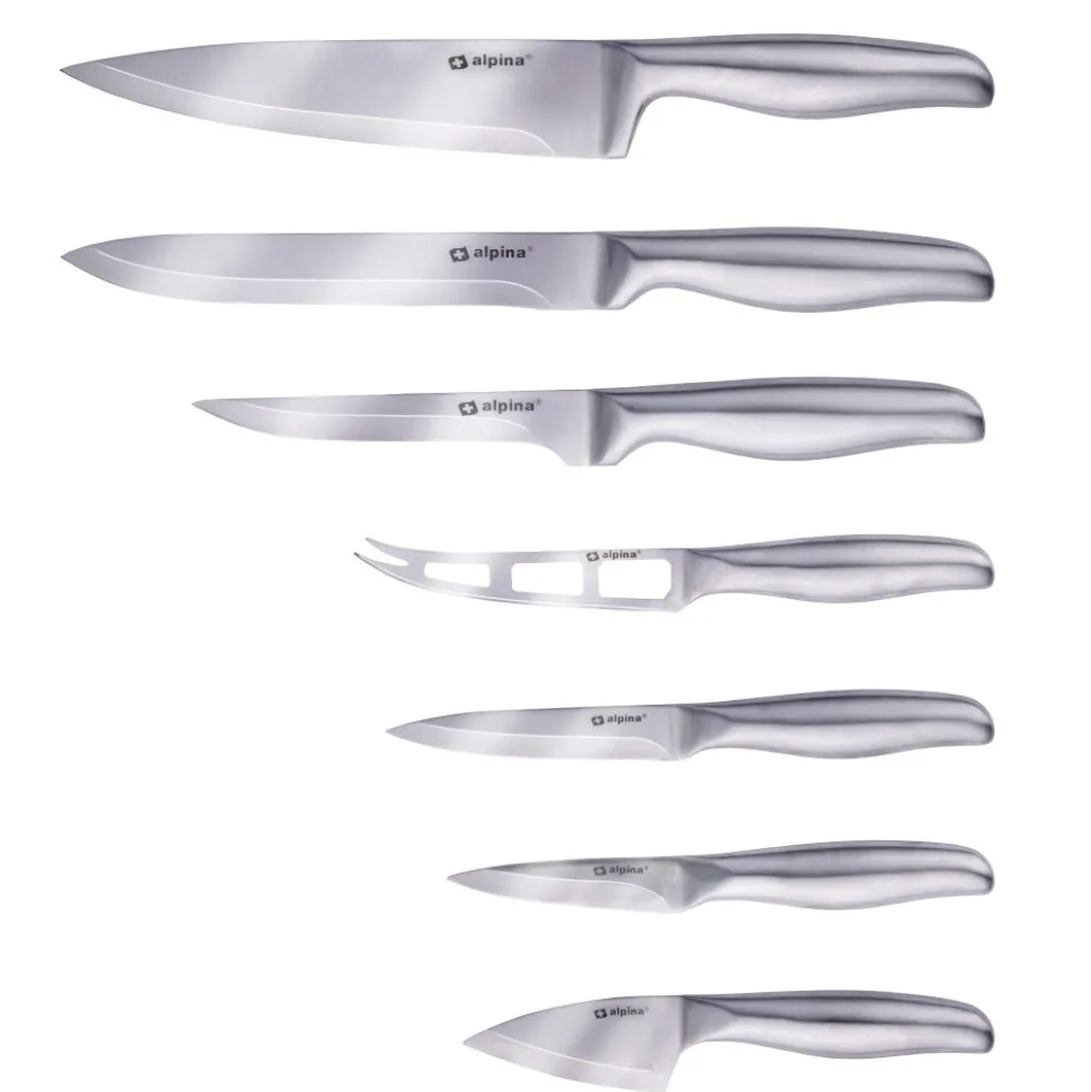 Messer-Set aus Edelstahl 7-teilig