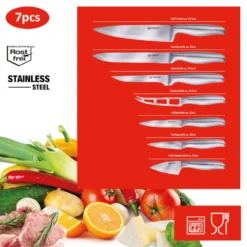 Messer-Set aus Edelstahl 7-teilig