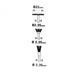 Messingdrahtbürsten Set 3tlg. Ø2,35mm Aufnahme Bürstenset Messing Drahtbürsten