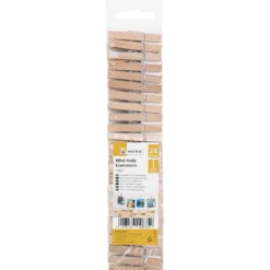 Mini-Geschenkklammern, 24 Stück, 4,8 cm, natur