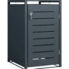 Mülltonnenbox klein 1x 120 Liter, Stahl verzinkt, anthrazit