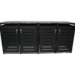 Mülltonnenbox 4x 240 Liter, Stahl verzinkt, anthrazit