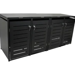 Mülltonnenbox 4x 120 Liter, Stahl verzinkt, anthrazit
