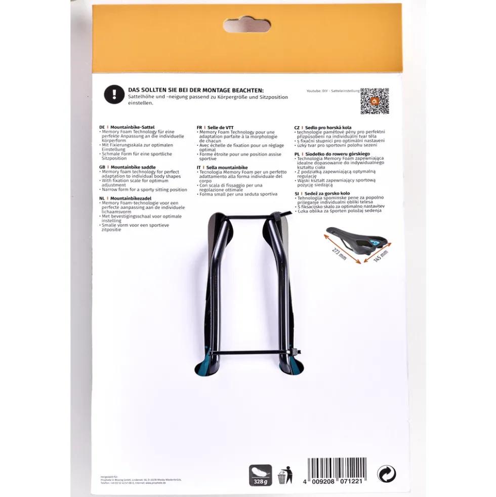 Mountainbike-Sattel mit "Memory Foam" schwarz