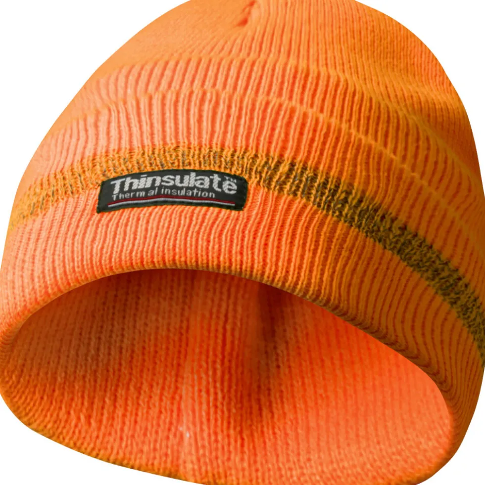 Mütze mit Reflektionsstreifen in Universalgröße in Orange