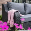 Multifunktionsbank "Pandora Black" mit Aluminiumgestell und Hockern