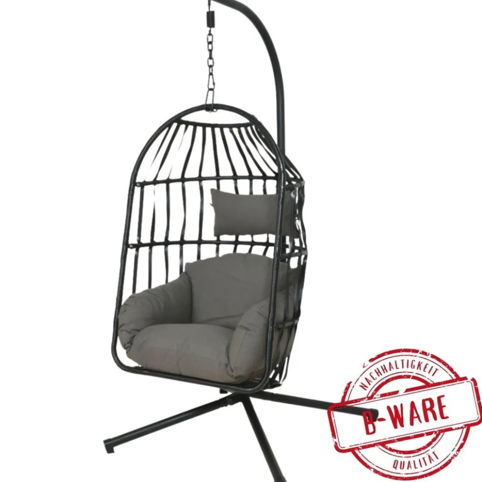 Nida Hängekorb Wicker schwarz Ø 95 cm B-Ware