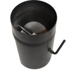 Ofenrohr Ø 150 x 250 mm mit Drosselklappe Stahlblech schwarz