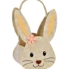 Osterkorb "Hasenkopf" Filz beige mit Henkel 13x9x22 cm