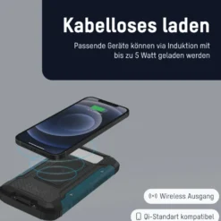 Outdoor-Powerbank mit 10000 mAh und Solarpanel