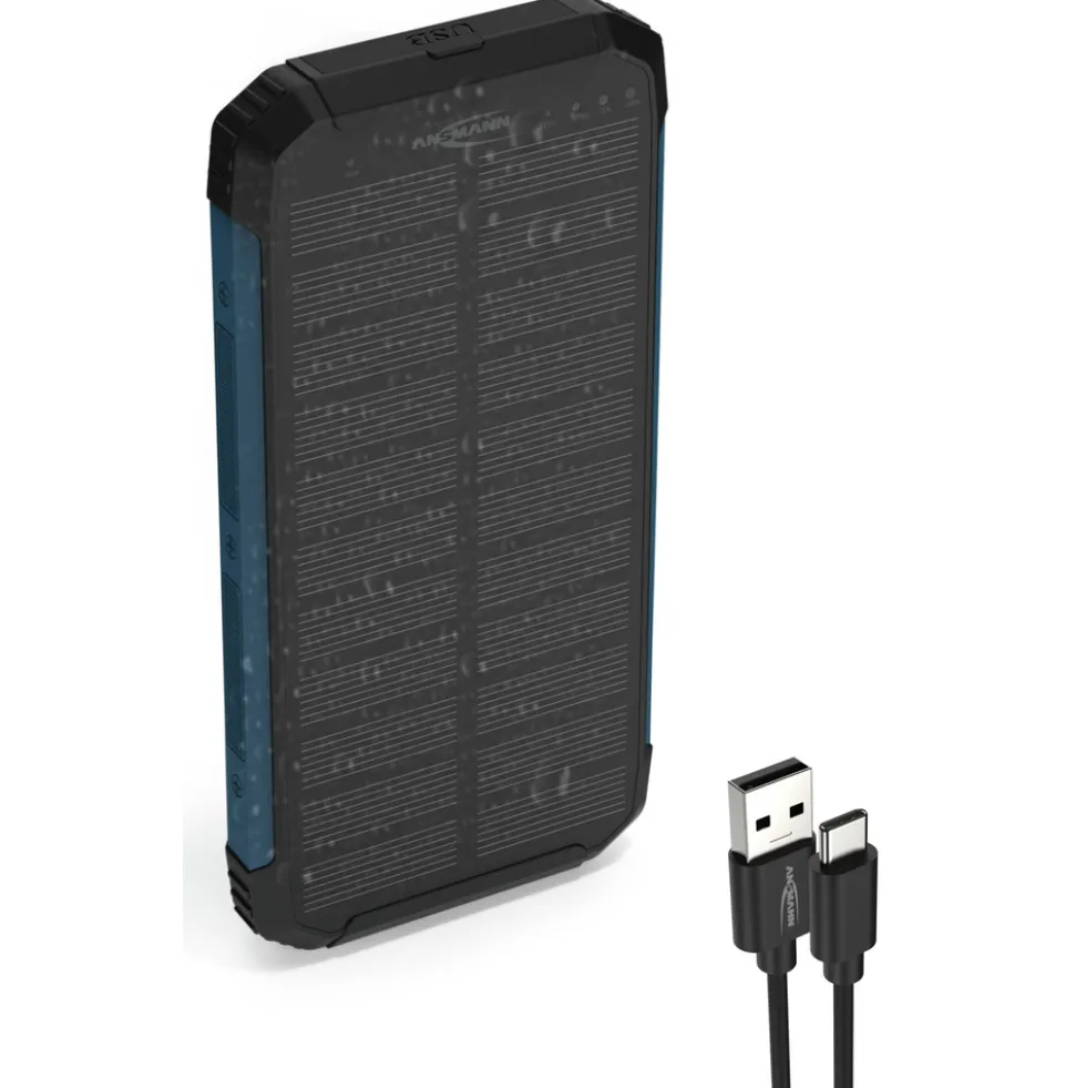 Outdoor-Powerbank mit 10000 mAh und Solarpanel