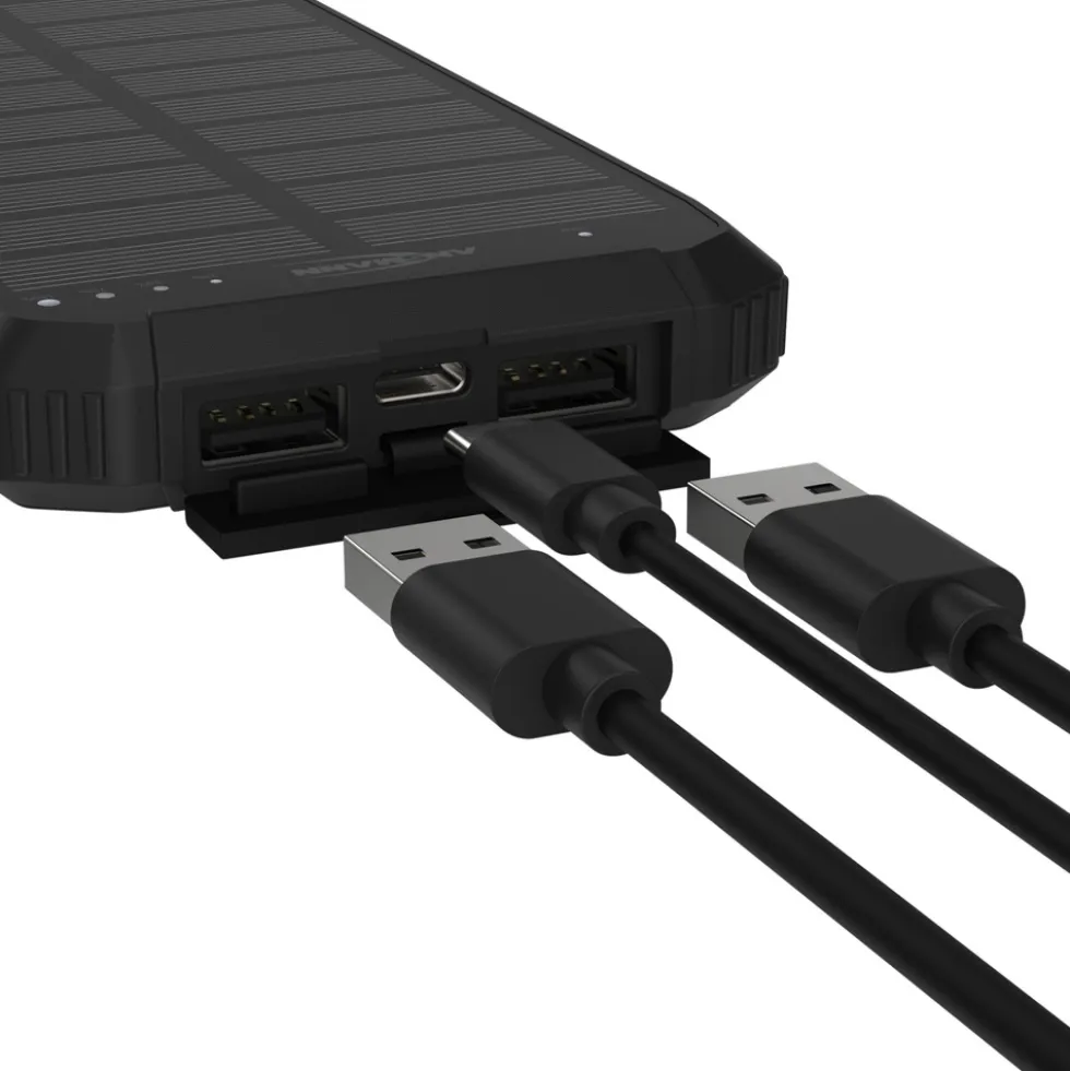 Outdoor-Powerbank mit 10000 mAh und Solarpanel