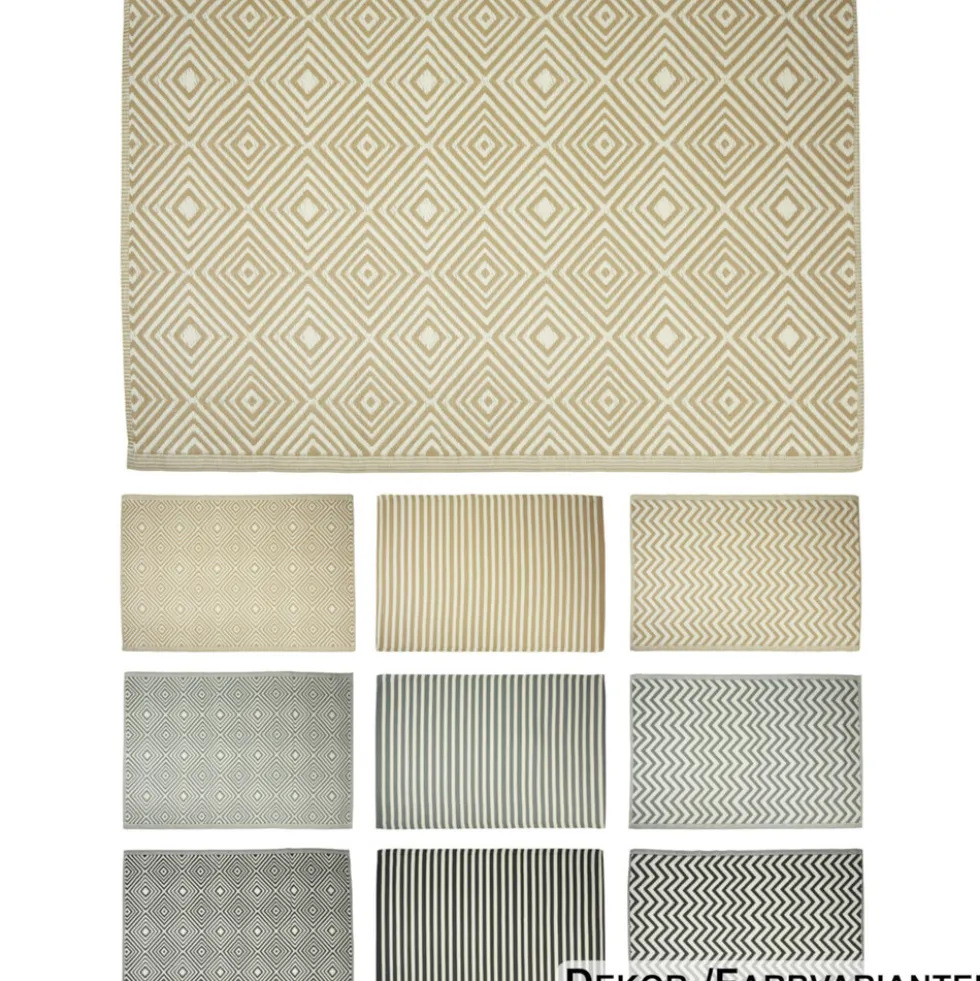 Outdoor-Teppich 180 x 120 cm, 9-fach sortiert