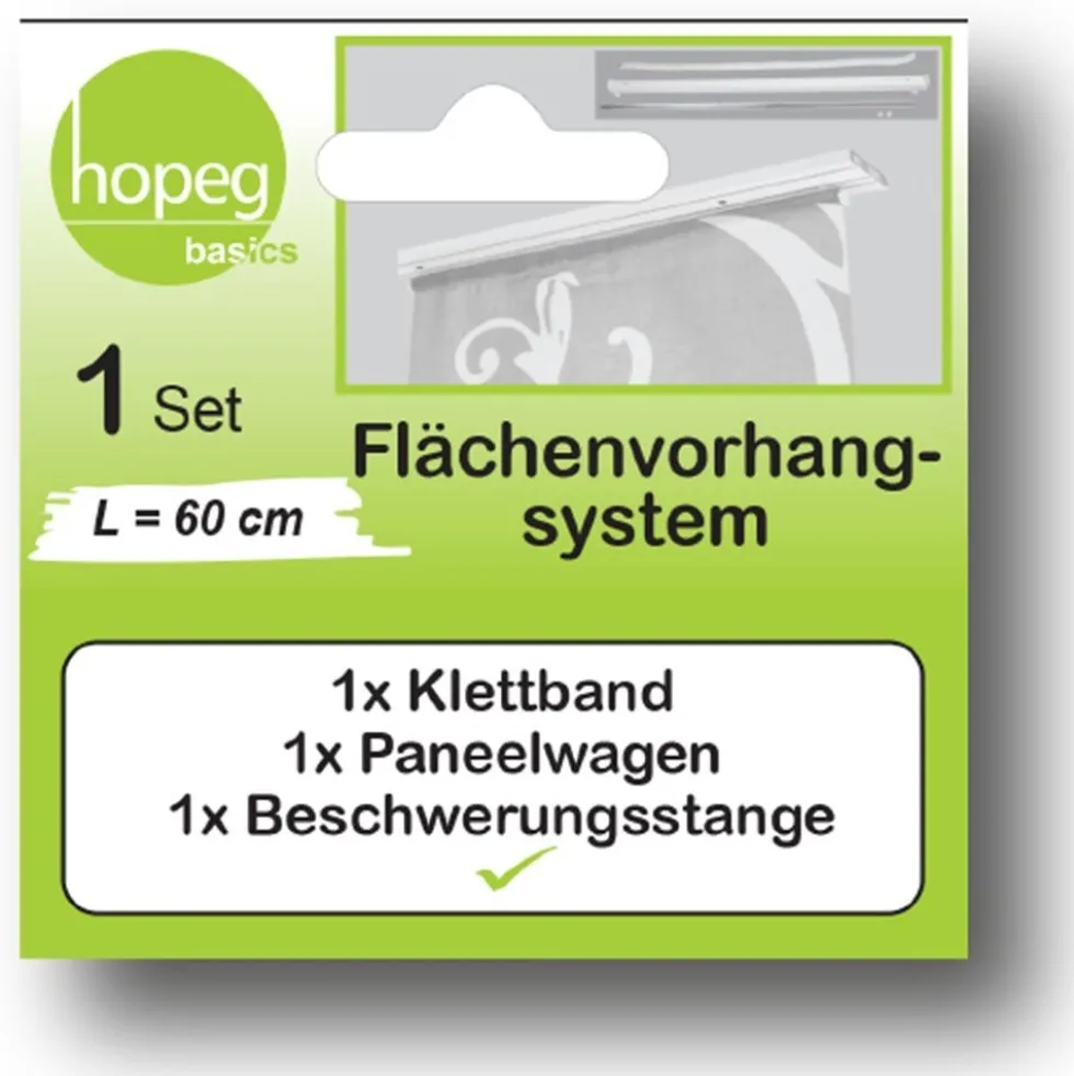 Paneelwagen 60cm, aus Kunststoff, in Weiß, für Flächenvorhang