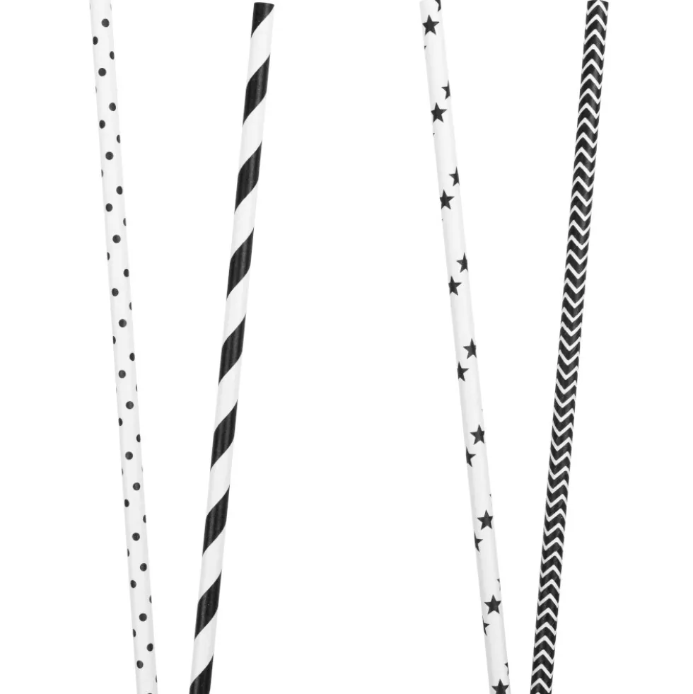 Papier-Trinkhalme "be green", 30 Stück, gerade, Ø 6 mm x 20 cm