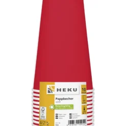 Pappbecher rot, 10 Stück, 0,473 Liter