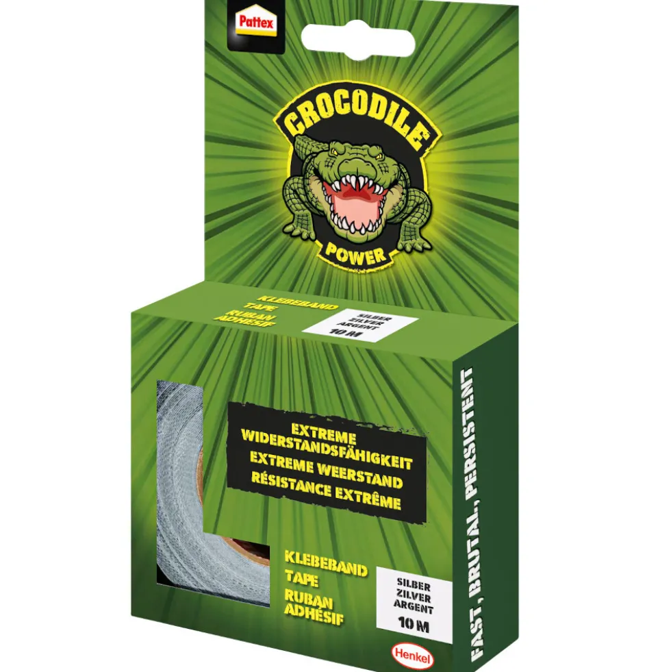 Pattex® Crocodile Power Klebeband Silber, 10 m