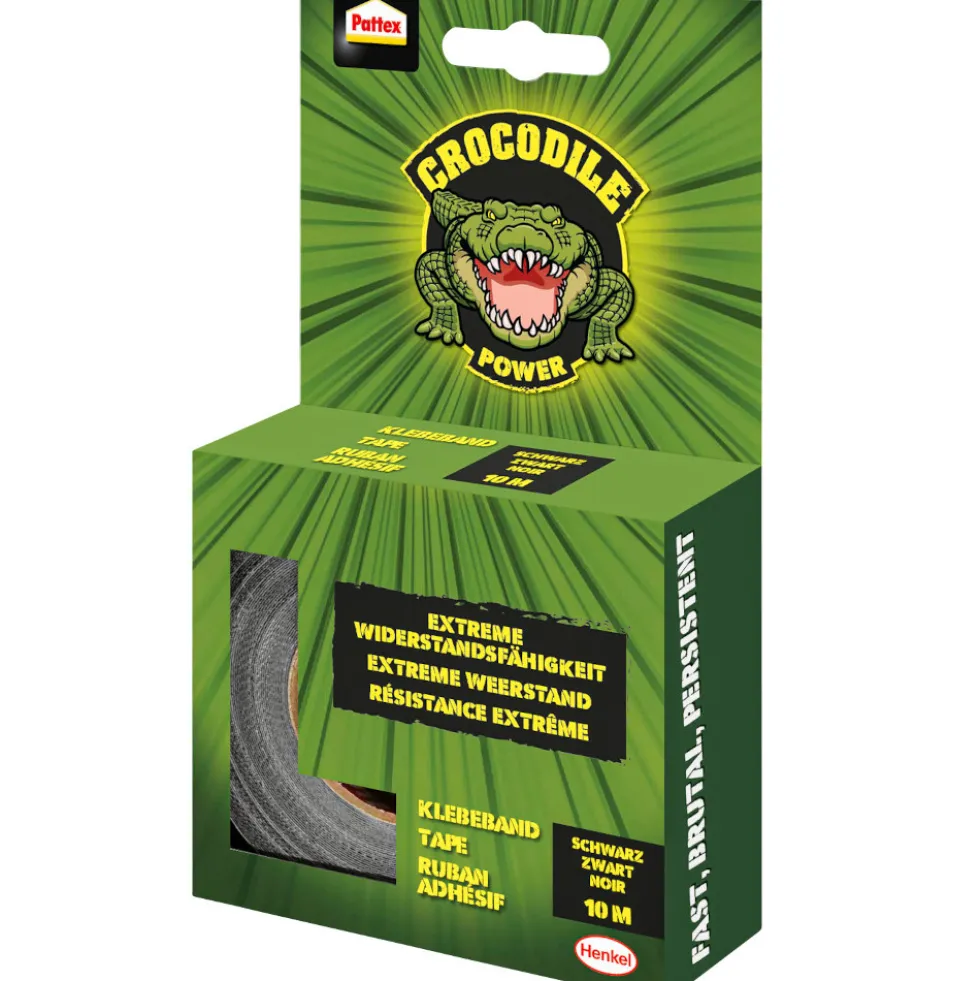 Pattex® Crocodile Power Klebeband Schwarz, 10 m