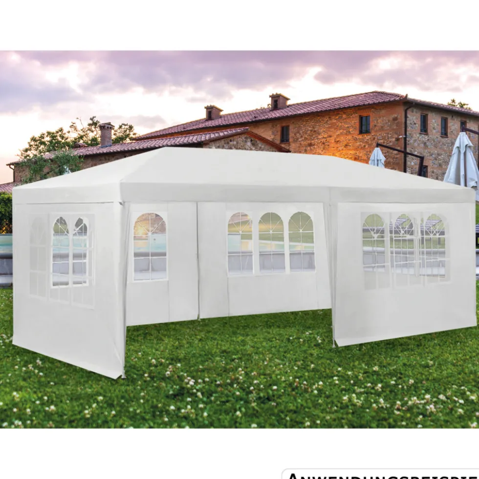 Pavillon 3 x 6 m weiß