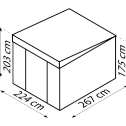 PERGART® Gerätehaus "Lübeck 89", 239 x 278 cm, Höhe 202 cm, anthrazit matt