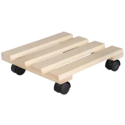 Pflanzenroller aus stabilem Holz 30x30 cm