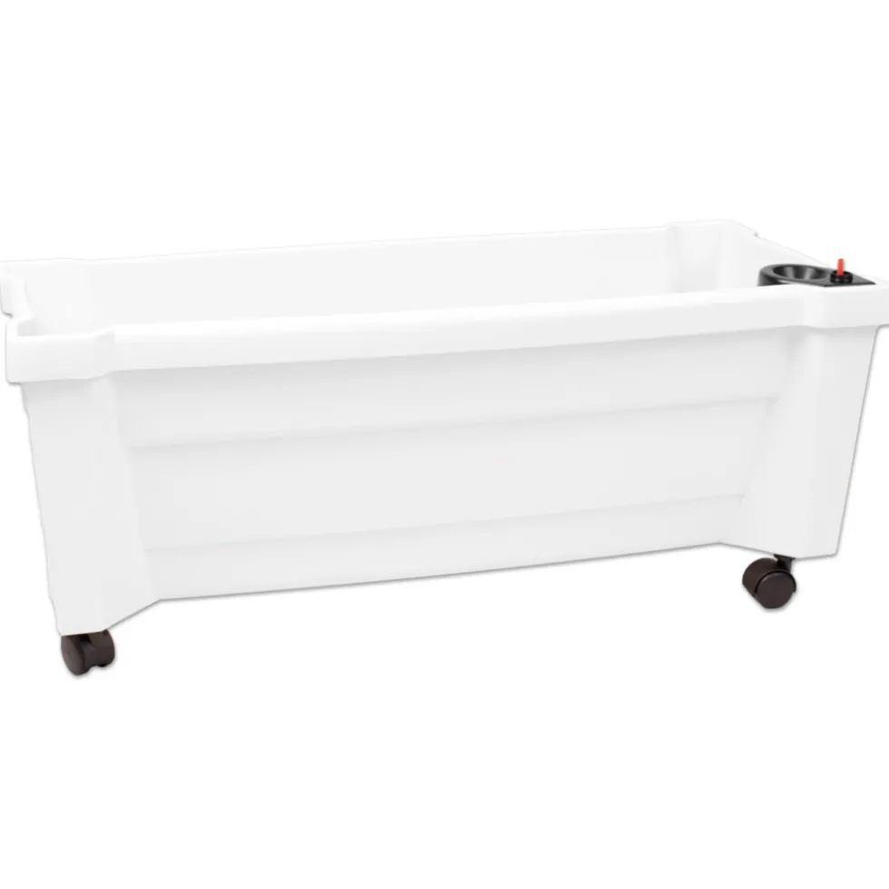 Pflanzkasten Calypso rollbar weiß aus Kunststoff