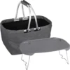 Picknickkorb mit Deckel 2-in-1, grau