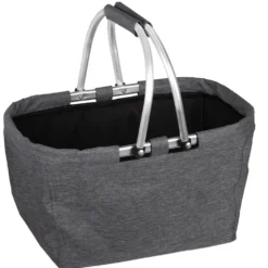 Picknickkorb mit Deckel 2-in-1, grau