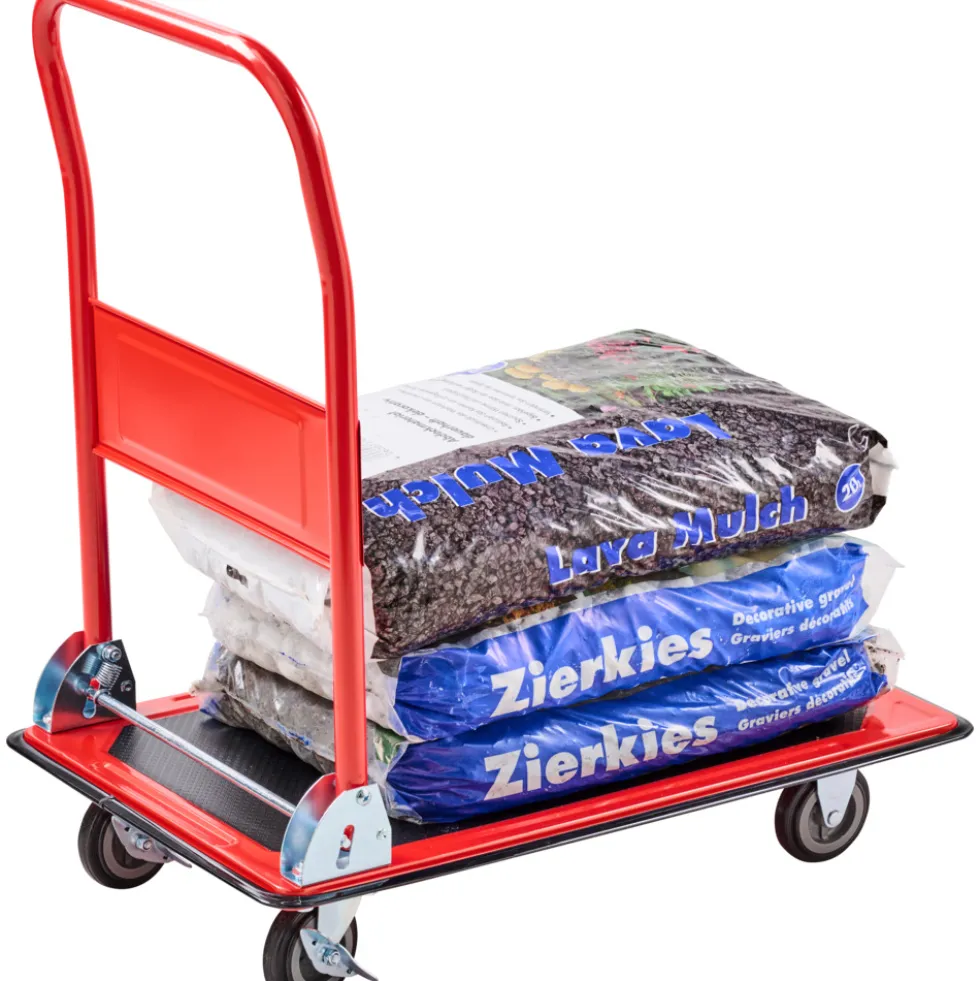 Plattformwagen klappbar 150 kg aus Stahl - rot