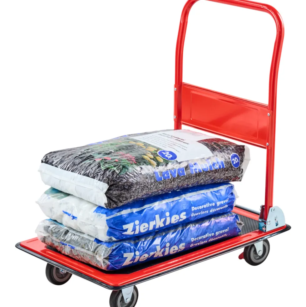 Plattformwagen klappbar 150 kg aus Stahl - rot