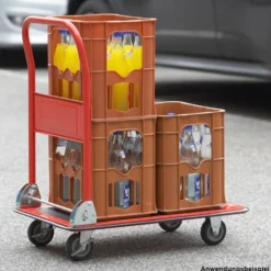 Plattformwagen klappbar 150 kg aus Stahl - rot