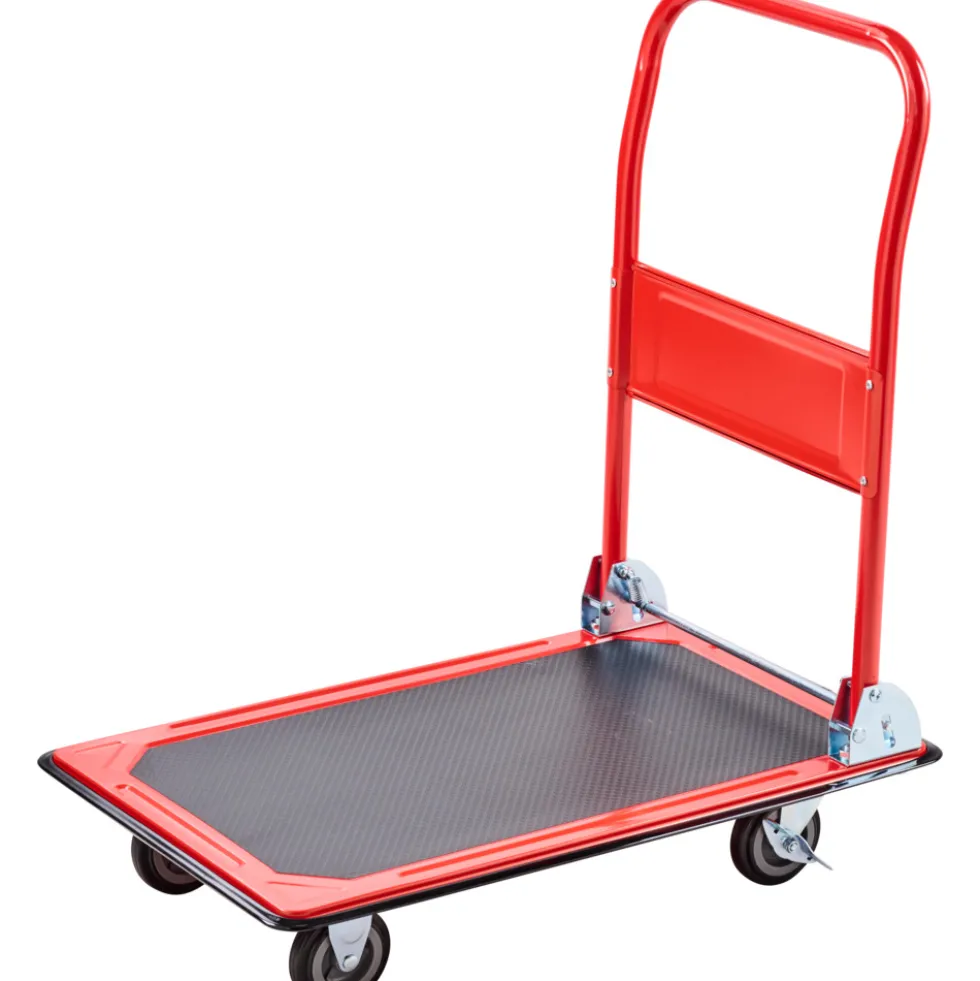 Plattformwagen klappbar 150 kg aus Stahl - rot
