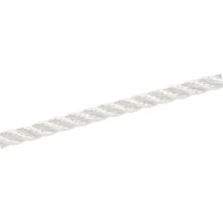 Polyester-Seil Ø 10 mm in Weiß, 3-schäftig gedreht, Meterware